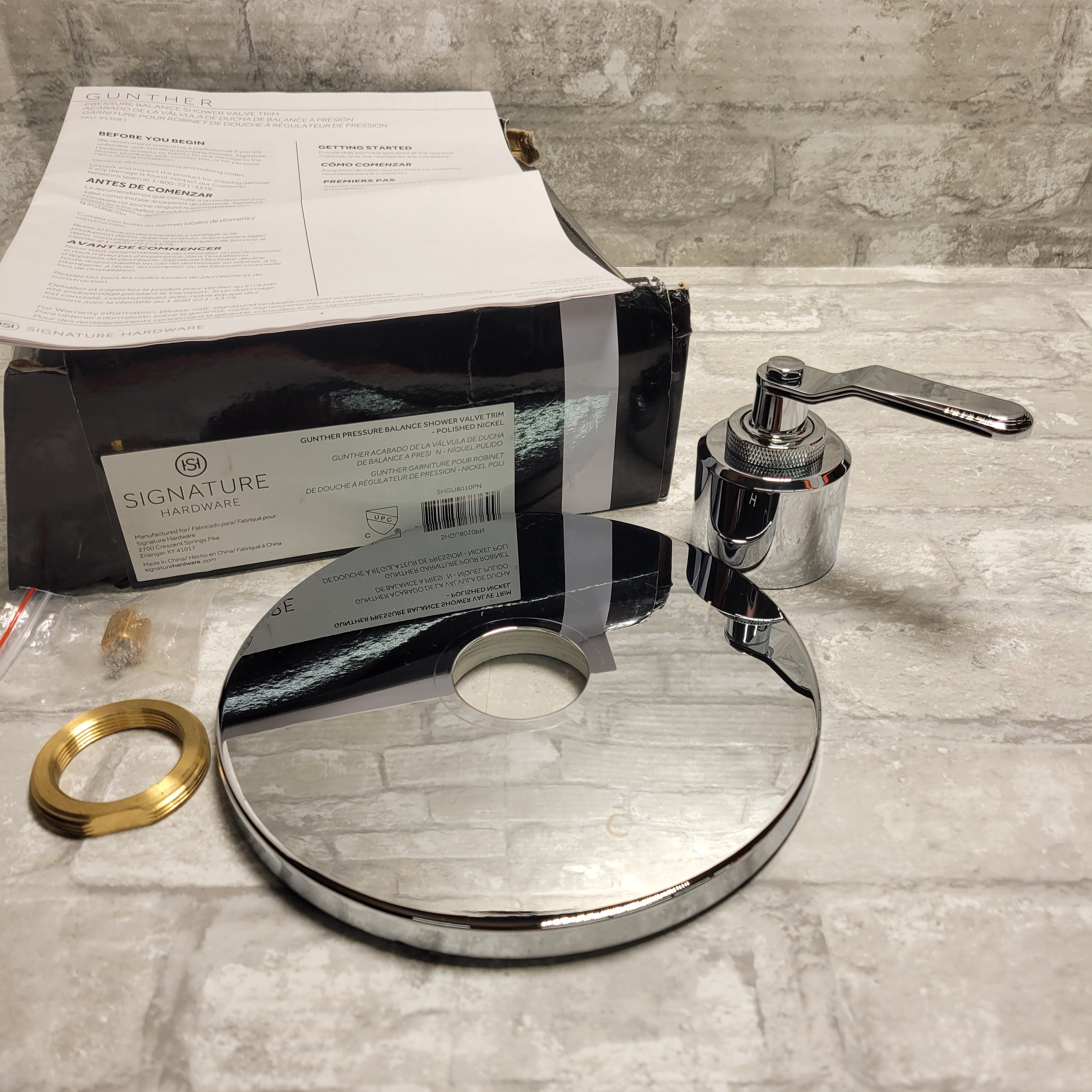Gunther Shower Valve Trim - Polished Nickel *READ* (8127101239534)